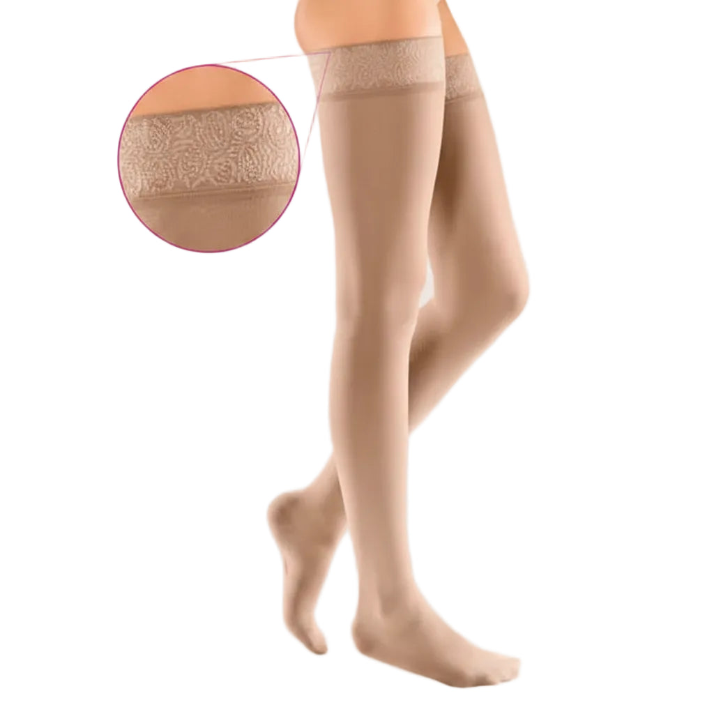 Medi Mediven Plus Class 2 Thigh Length Compression Stockings With Silicone Topband (23-32mm Hg)