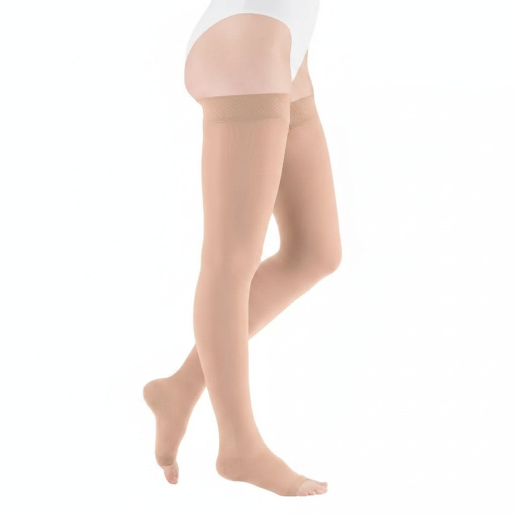 Medi Mediven Plus Class 2 Thigh Length Petite Compression Stockings With Silicone Topband (23-32mm Hg)