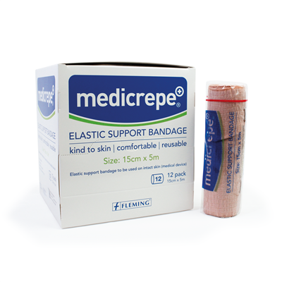 Medicrepe Elastic Support Crepe Bandage - 15cm x 5m (Single or Box of 12)