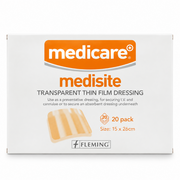 Medisite Transparent Thin Film Dressing 15X26cm - 20 Pack