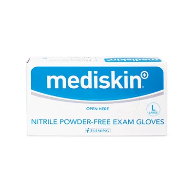 Mediskin Blue Nitrile Gloves Powderfree (100's) - S/M/L/XL