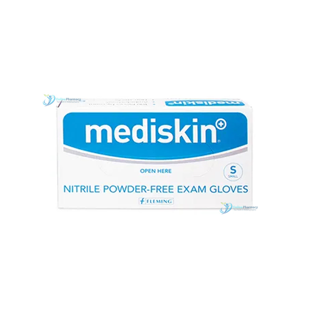 Mediskin Blue Nitrile Gloves Powderfree (100's) - S/M/L/XL