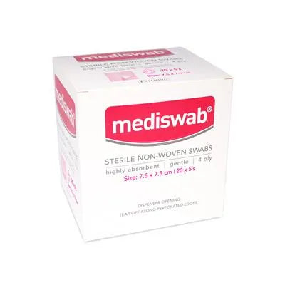 Mediswab Sterile Non Woven Swab 7.5cm x 7.5cm - 100 Pack