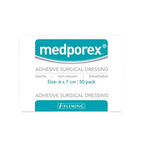 Medporex Adhesive Wound Dressing - 7cm x 8cm (Box of 50)