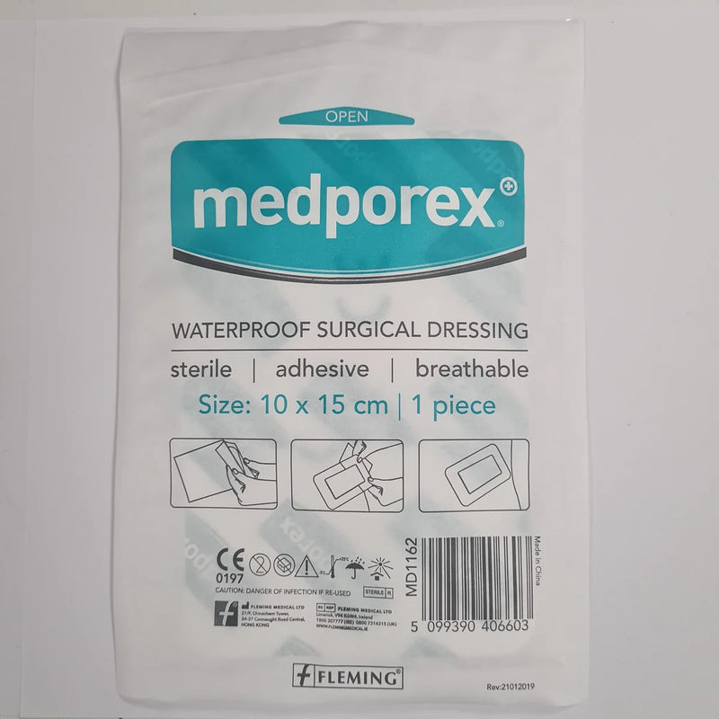 Medporex Waterproof Surgical Dressing - 10cm x 15cm Individual Dressing