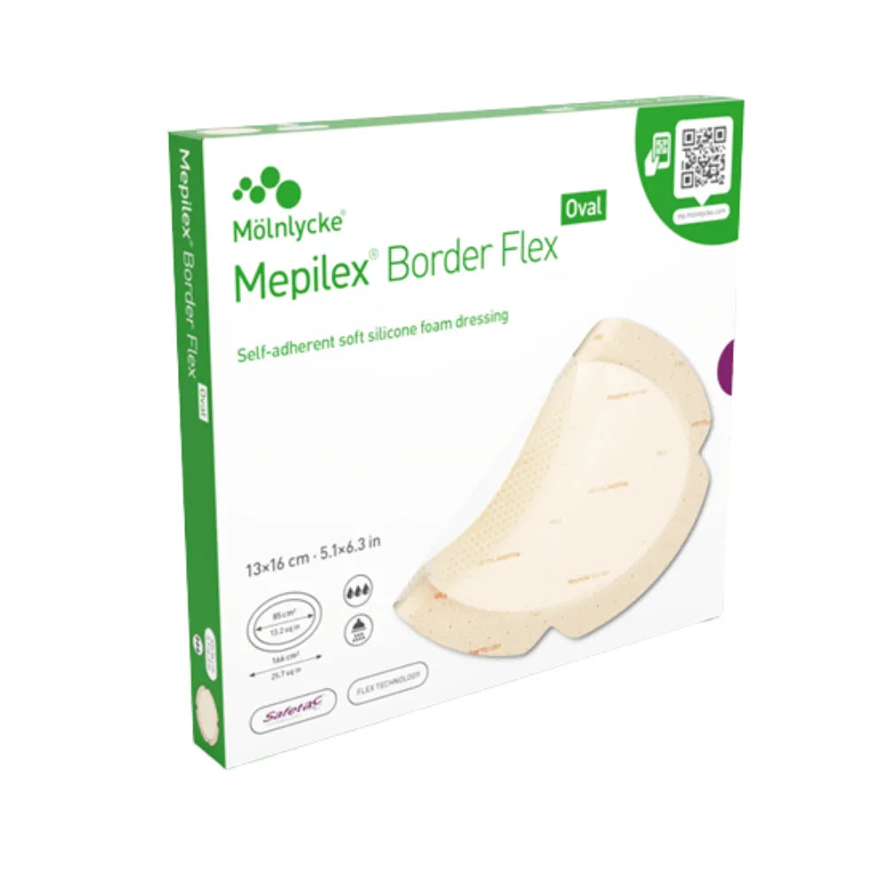Mepilex Border Flex Oval Dressing 13x16cm - 5 pack