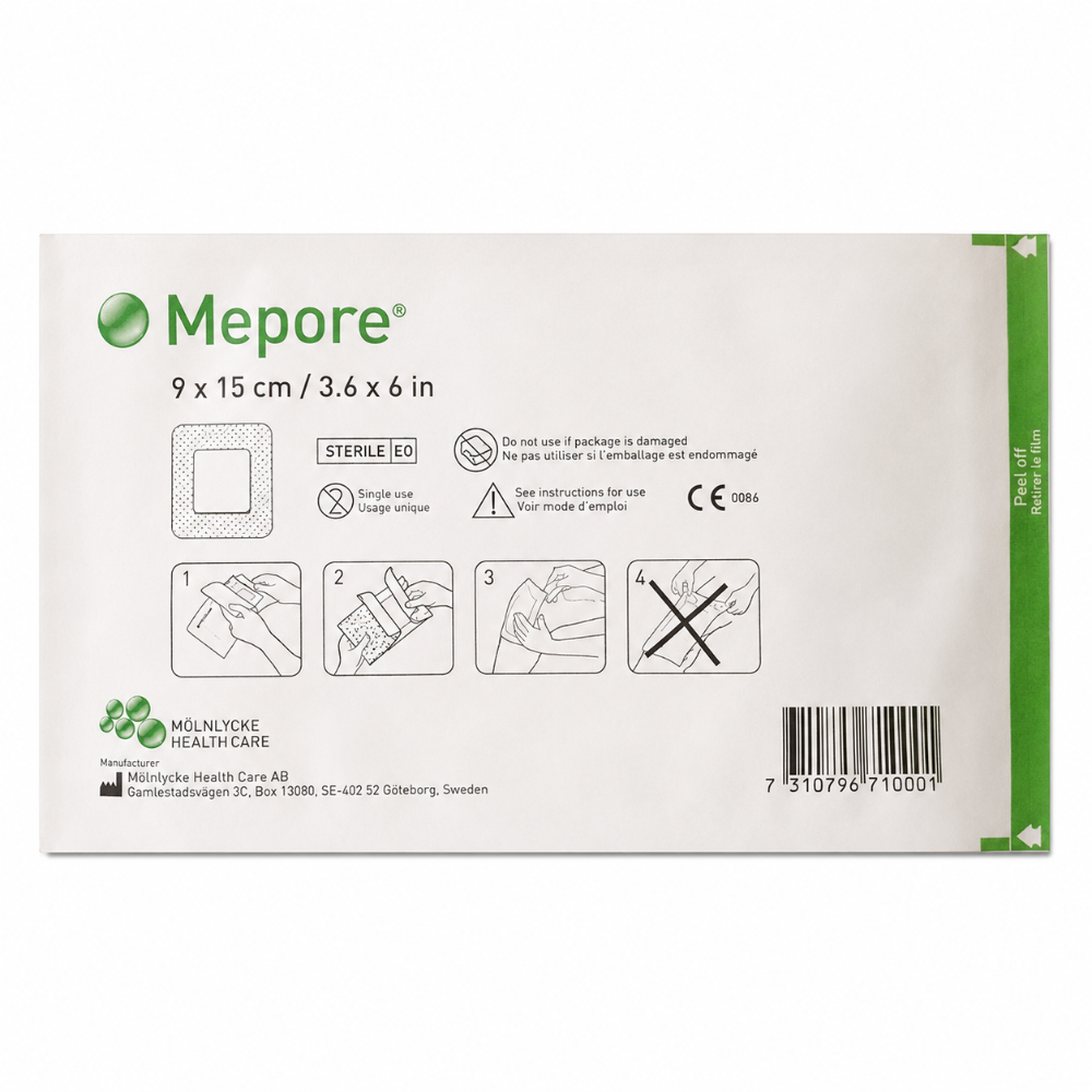 Mepore Adhesive Wound Dressing - 9cm x 15cm (Single Dressing)