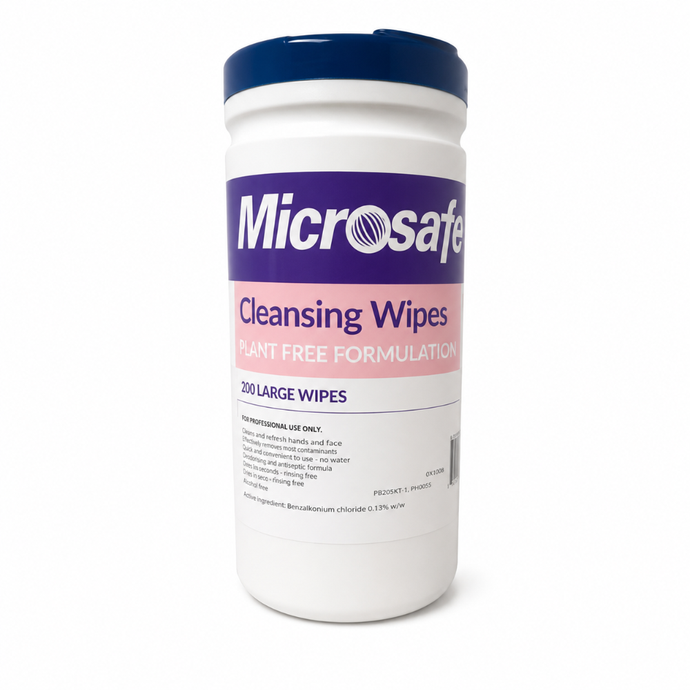 Microsafe Cleansing Wipes - 200 Wipes