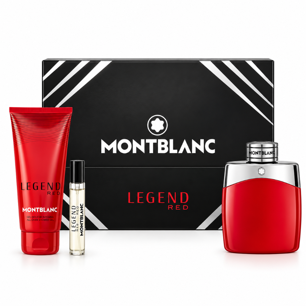Mont Blanc Legend Red 100ml 3 Piece Gift Set - 100ml Eau de Parfum Spray, 7.5ml Eau de Parfum Spray, 100ml Shower Gel