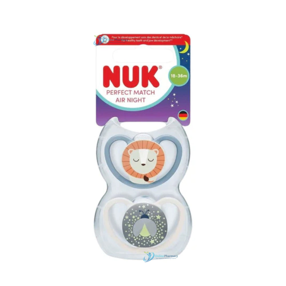 NUK Perfect Match Air Night 2pc - Lion Blue (18-36 Months)