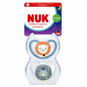 NUK Perfect Match Air Night 2pc - Lion (16-18 Months)
