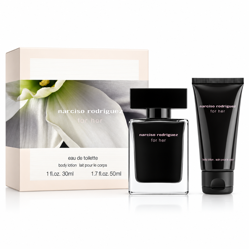 Narciso Rodrigeuz For Her 30ml 2 Piece Gift Set - 30ml Eau de Toilette Spray, 50ml Body Lotion