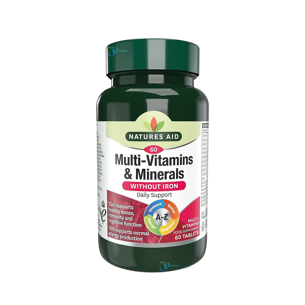 Natures Aid Multi-Vitamins & Minerals (without Iron) - 60 Pack