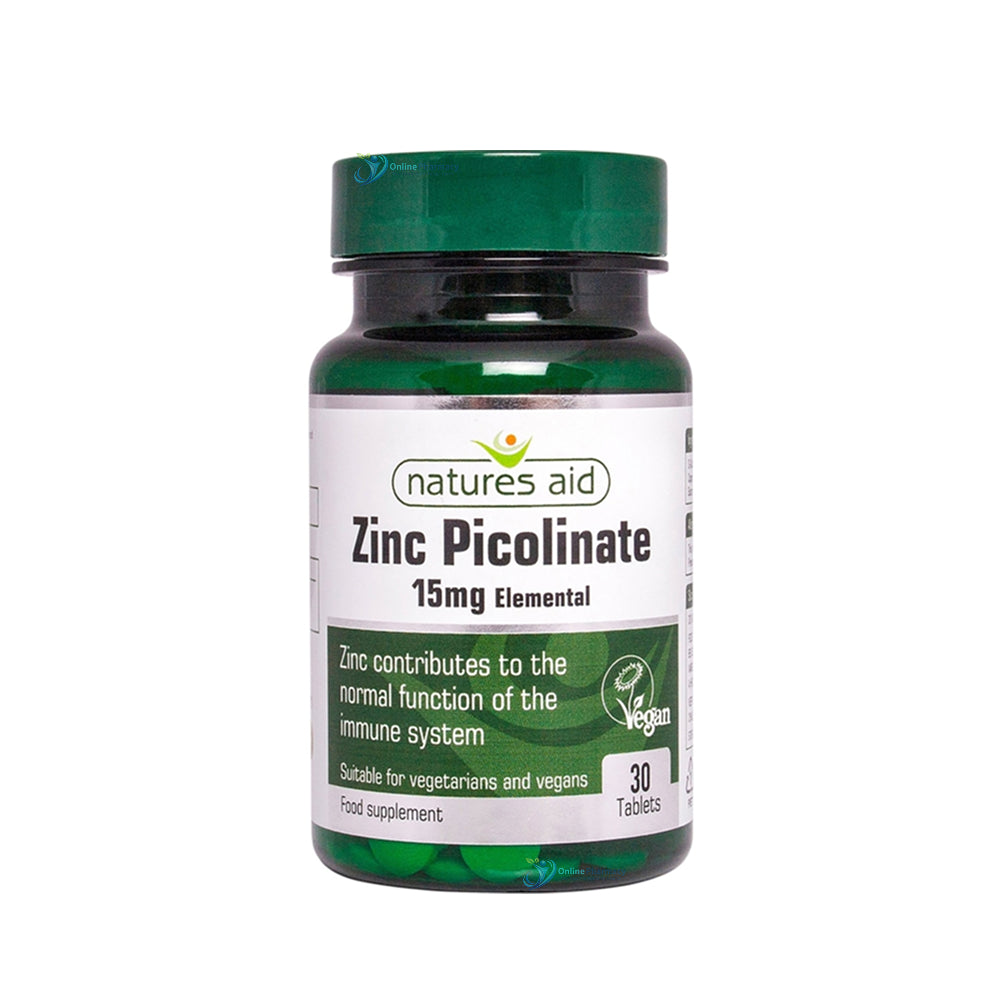 Natures Aid Zinc Picolinate 15mg Elemental - 30 Pack