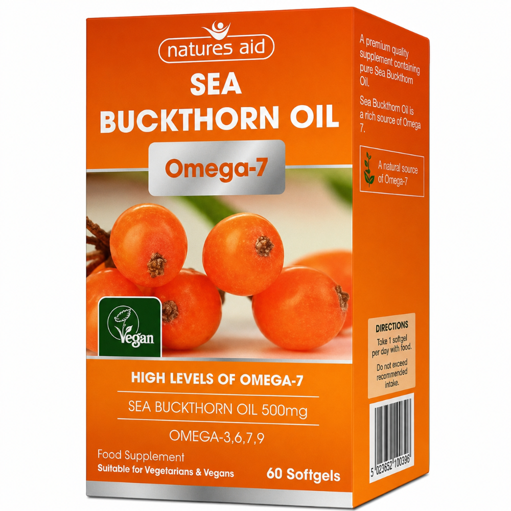 Natures Aid Sea Buckthorn Oil 500mg - 60 Pack