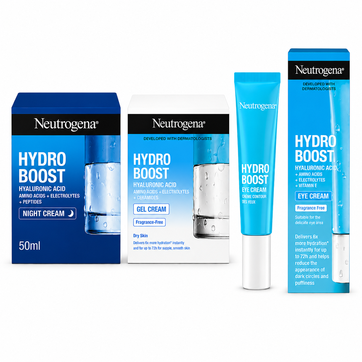 Neutrogena Hydroboost Gel, Night & Eye Cream Bundle