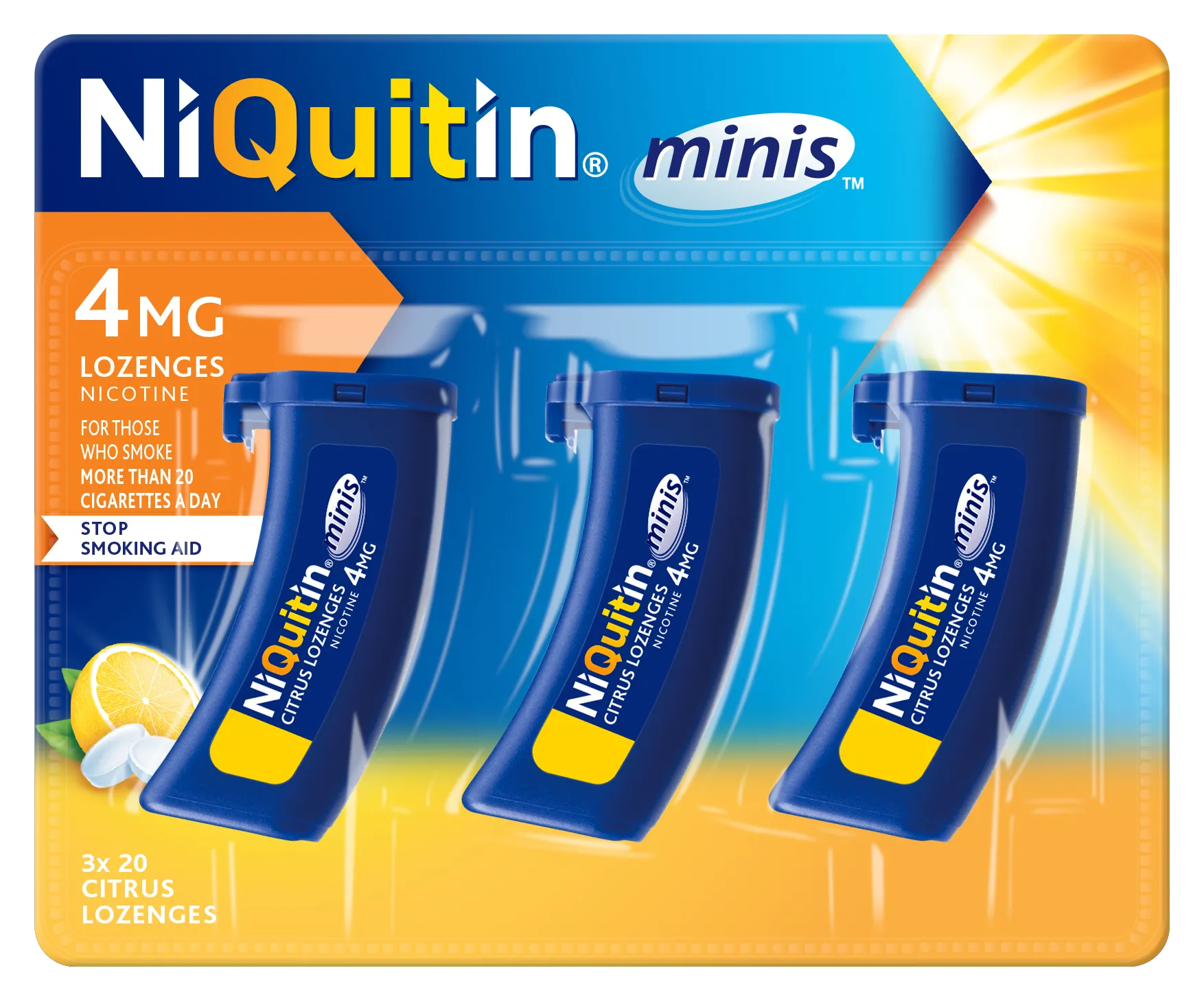 Niquitin Mini 4mg Citrus Lozenges - 60 Pack