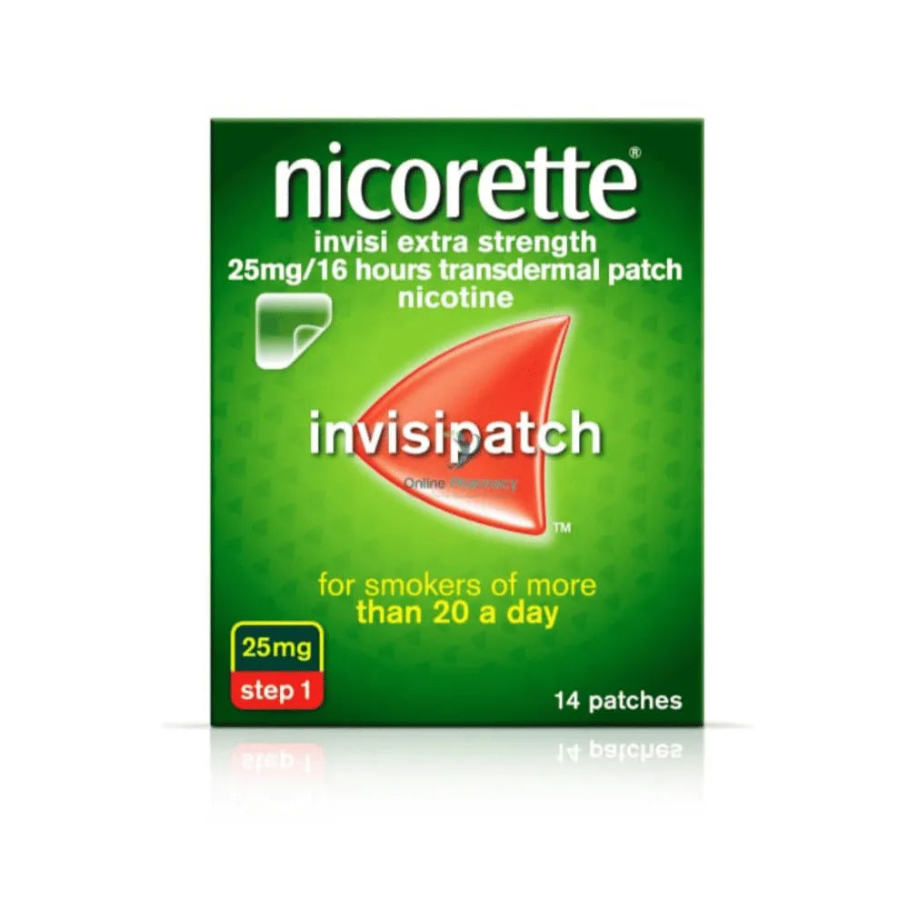 Nicorette Invisi Extra Strength 25mg Step 1 Patches 7/14 Pack