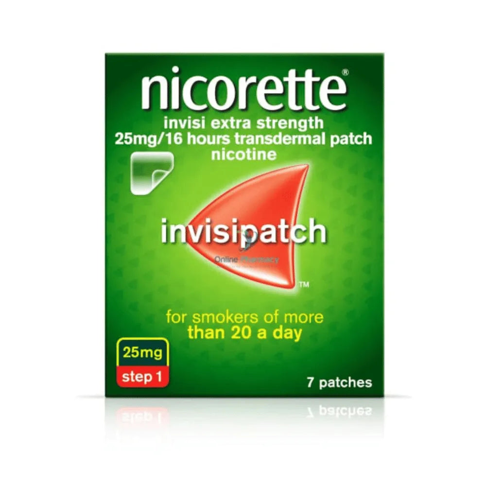 Nicorette Invisi Extra Strength 25mg Step 1 Patches 7/14 Pack