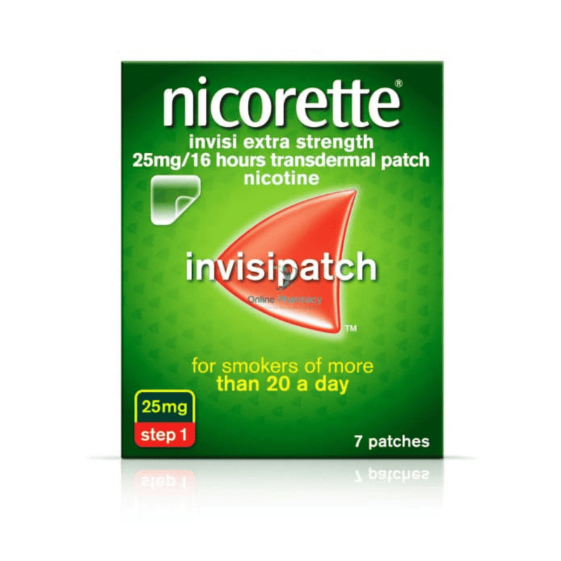 Nicorette Invisi Extra Strength 25mg Step 1 Patches 7/14 Pack