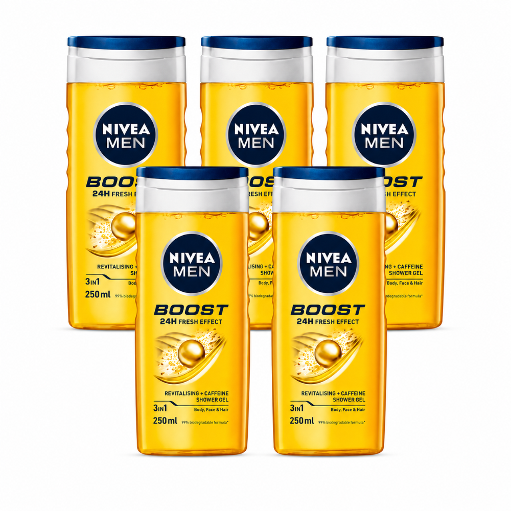Nivea MEN Shower Gel Energy Boost - 5 Pack