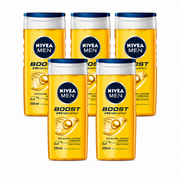 Nivea MEN Shower Gel Energy Boost - 5 Pack