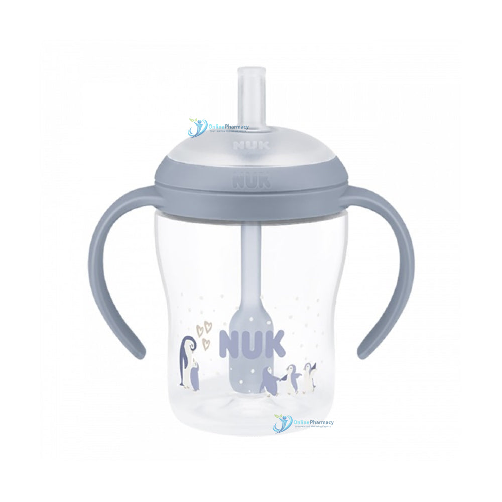 Nuk Perfect Match Learner Bottle With Straw Blue Penguin (8 Months +) - 150ml
