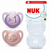 Nuk First Choice Classic Day & Night Soothers 2pc - Monkey & Kangaroo (18-36 Months)