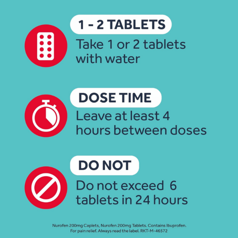 Nurofen (Ibuprofen) 200mg Tablets  - 12/24 Pack