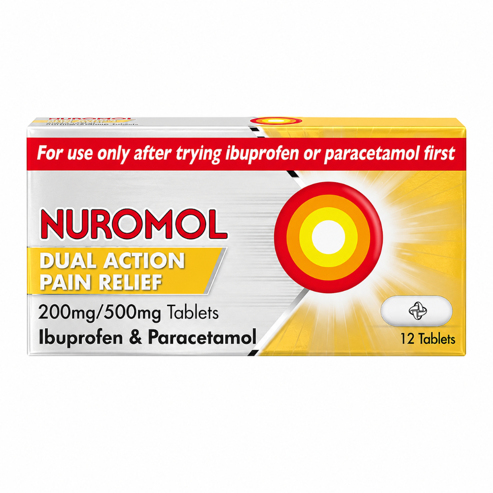 Nuromol Dual Action Paracetamol 500mg & Ibuprofen 200mg - 12 Tablets