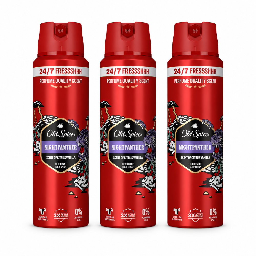 Old Spice Night Panther Deodorant Spray - 3 Pack