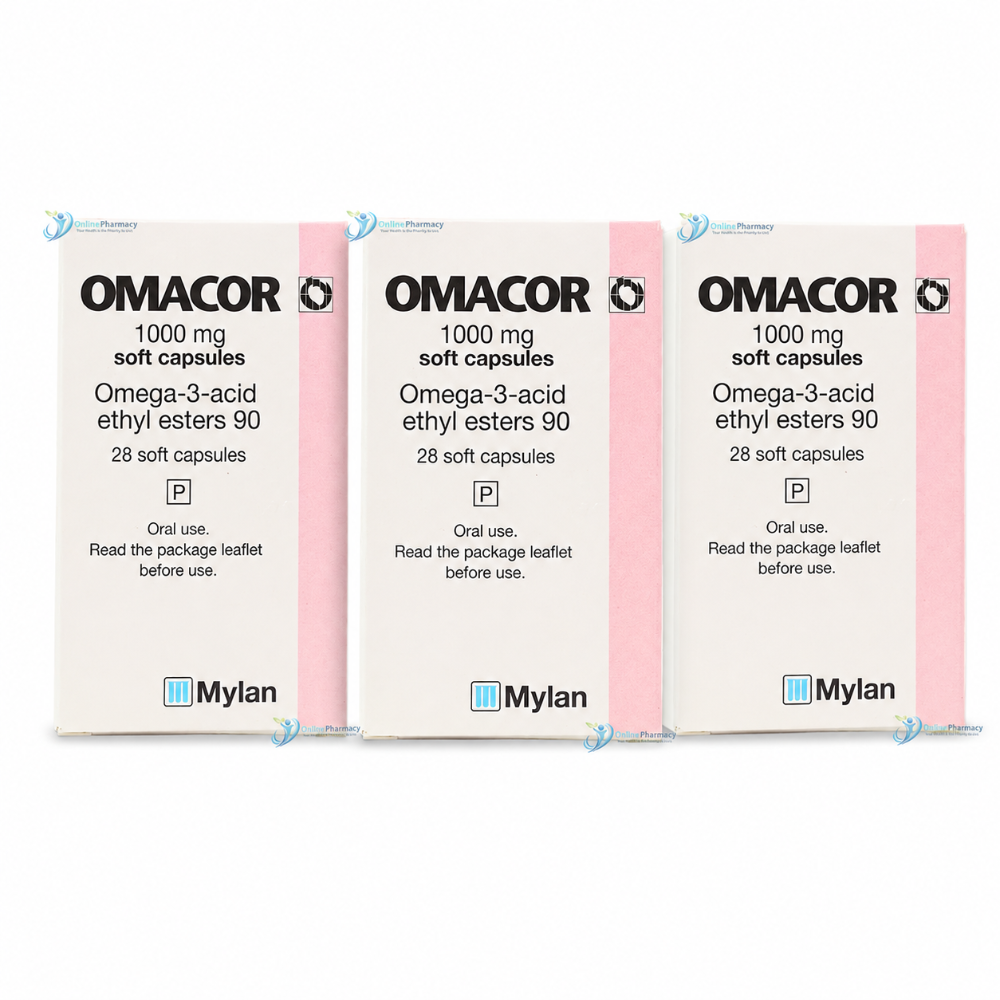 Omacor Omega 3 Fatty Acids 1000mg 3 Month Supply - 3 x 28 Pack