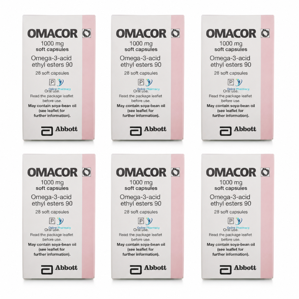 Omacor Omega 3 Fatty Acids 1000mg 6 Month Supply - 6 x 28 Pack