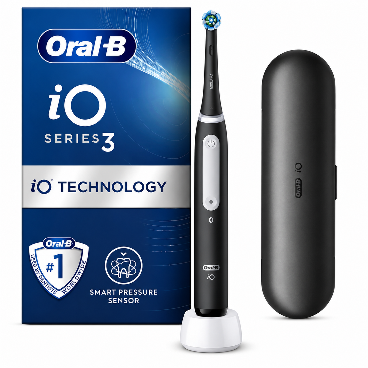 Oral-B iO3 Matt Black Electric Toothbrush + Travel Case