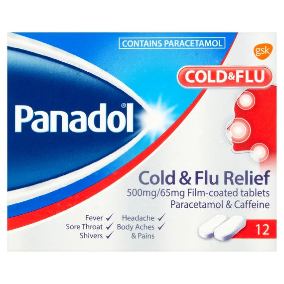 Panadol Cold and Flu Relief Tablets - 12 Tablets
