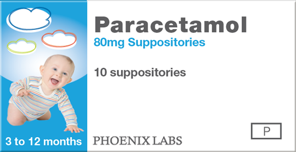 Paracetamol 80mg Suppositories - 10 Pack
