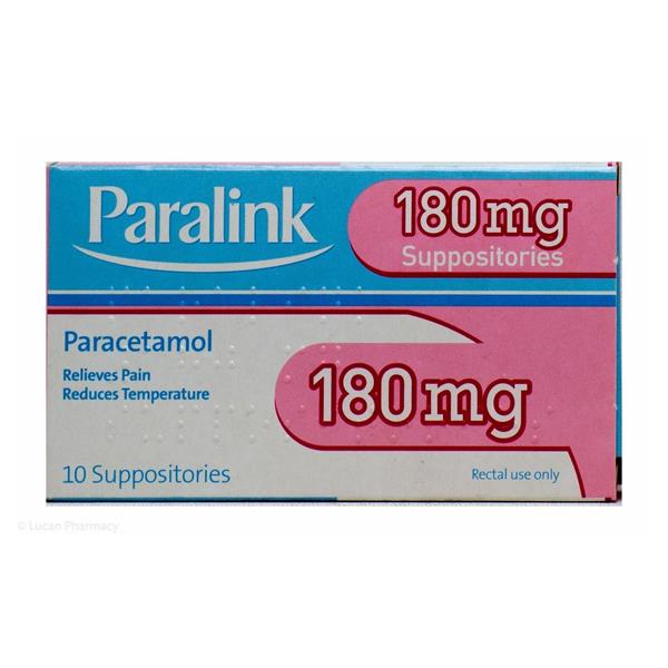 Paralink Paracetamol Suppositories 180mg - 10 Pack