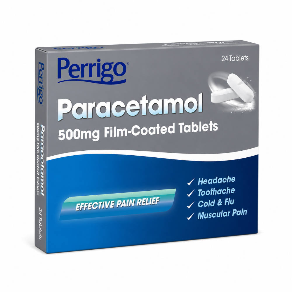 Perrigo Paracetamol 500mg Film Coated Tablets 24 Pack
