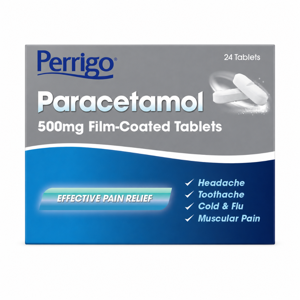 Perrigo Paracetamol 500mg Film Coated Tablets 24 Pack