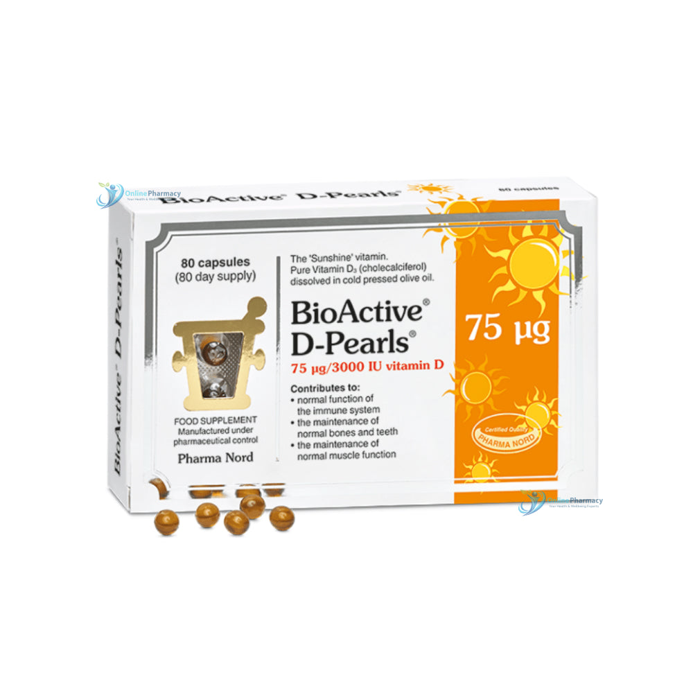 Pharma Nord BioActive D-Pearls 75mcg 3000iu Vitamin D - 80/240 Pack