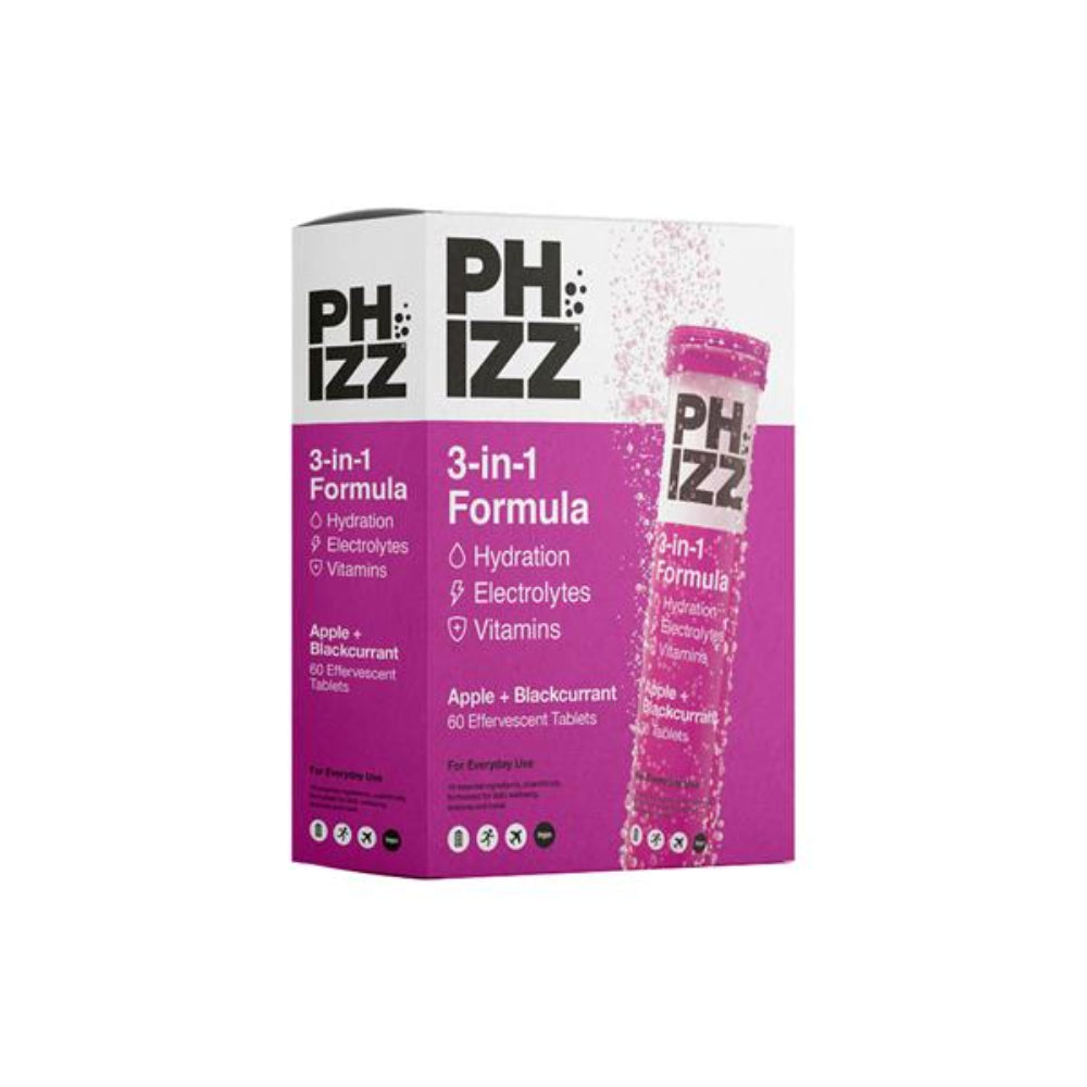 Phizz 3In1 Formula Apple + Blackcurrant Effervescent - 60 Tablets
