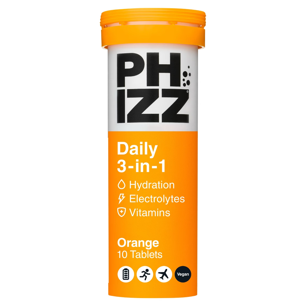 Phizz Daily 3In1 Hydration, Electrolytes & Vitamins Effervescent Orange - 10 Tablets