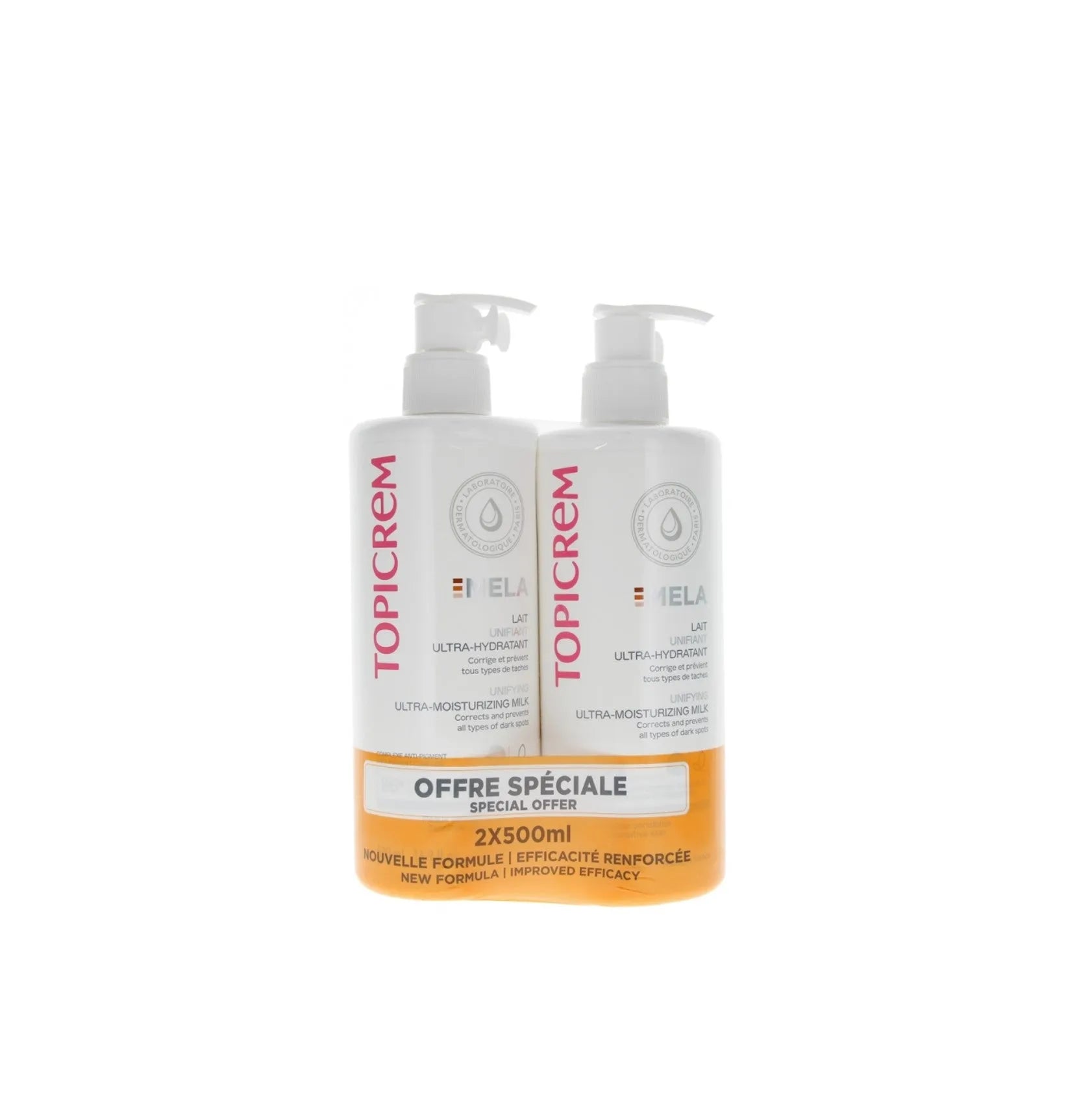 TOPICREM Mela Ultra-Hydrating Unifying Milk Set of 2 x 500 ml