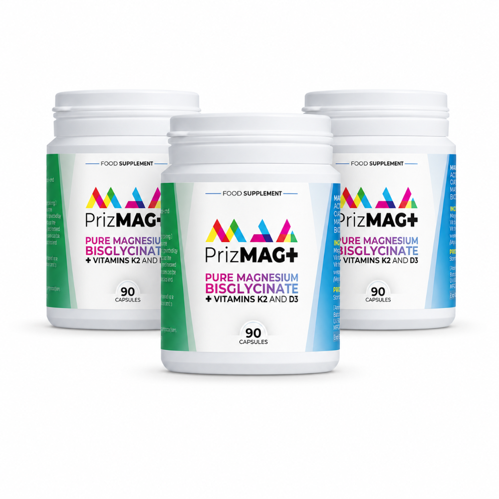 PrizMAG Plus Magnesium Bisglycinate Vit D & Vit K - 3 Month Supply