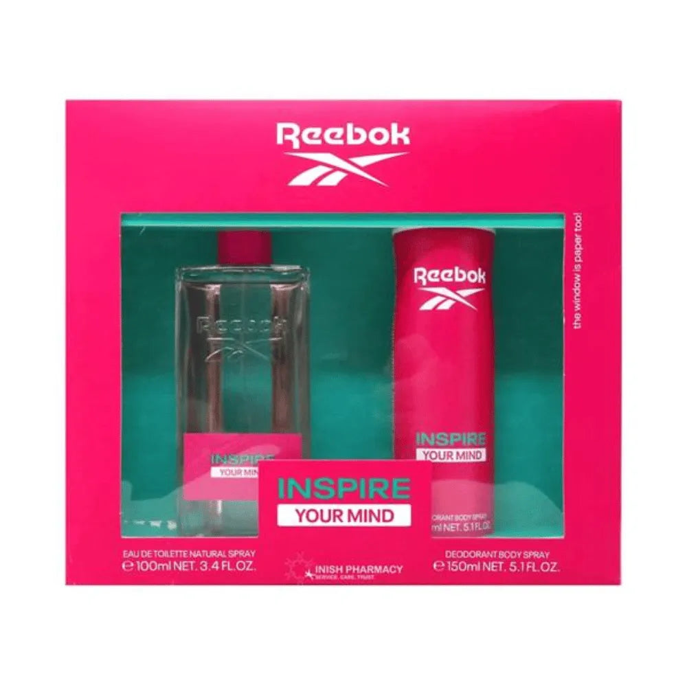 Reebok Inspire Your Mind Ladies 100ml 2pc Gift Set100ml Edt Spr, 150ml Deodorant Spr