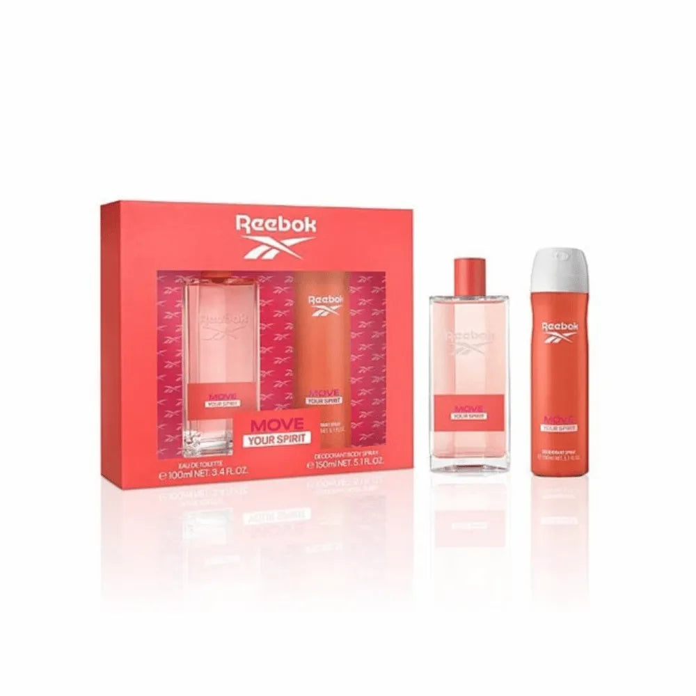 Reebok Move Your Spirit Ladies 100ml 2pc Gift Set100ml Edt Spr, 150ml Deodorant Spr