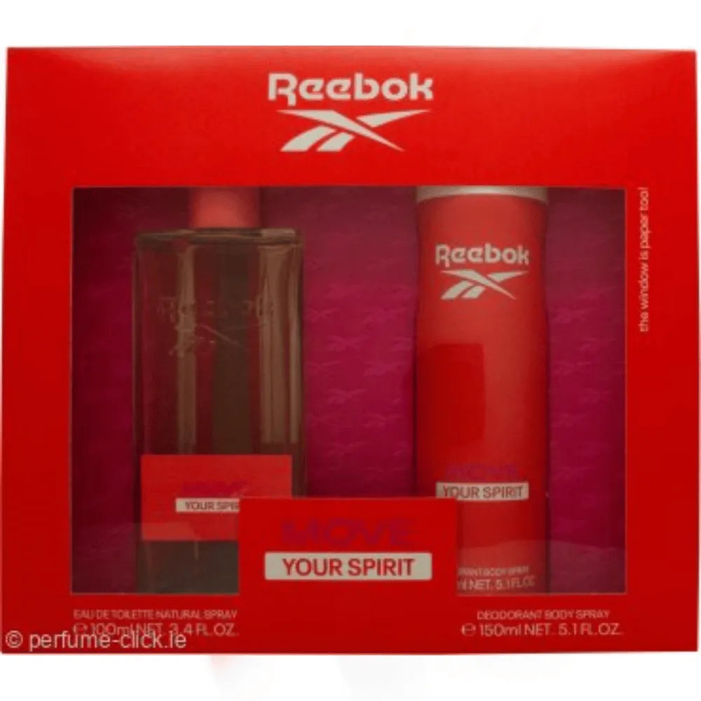 Reebok Move Your Spirit Ladies 100ml 2pc Gift Set100ml Edt Spr, 150ml Deodorant Spr