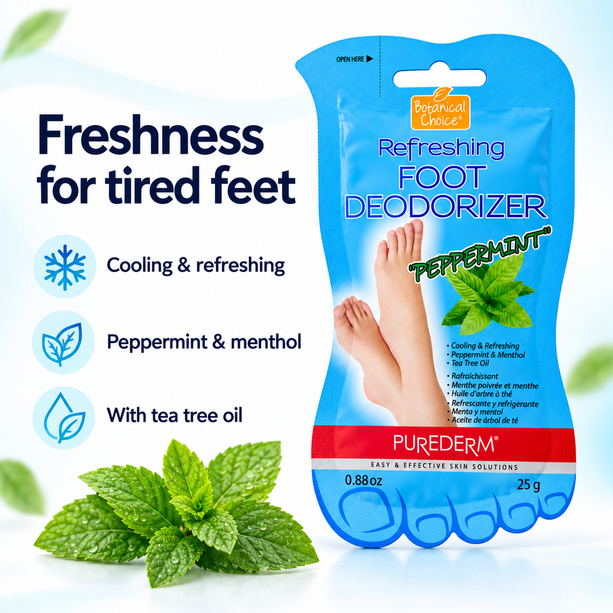 Purederm Refreshing Peppermint Foot Deodorizer – 25g