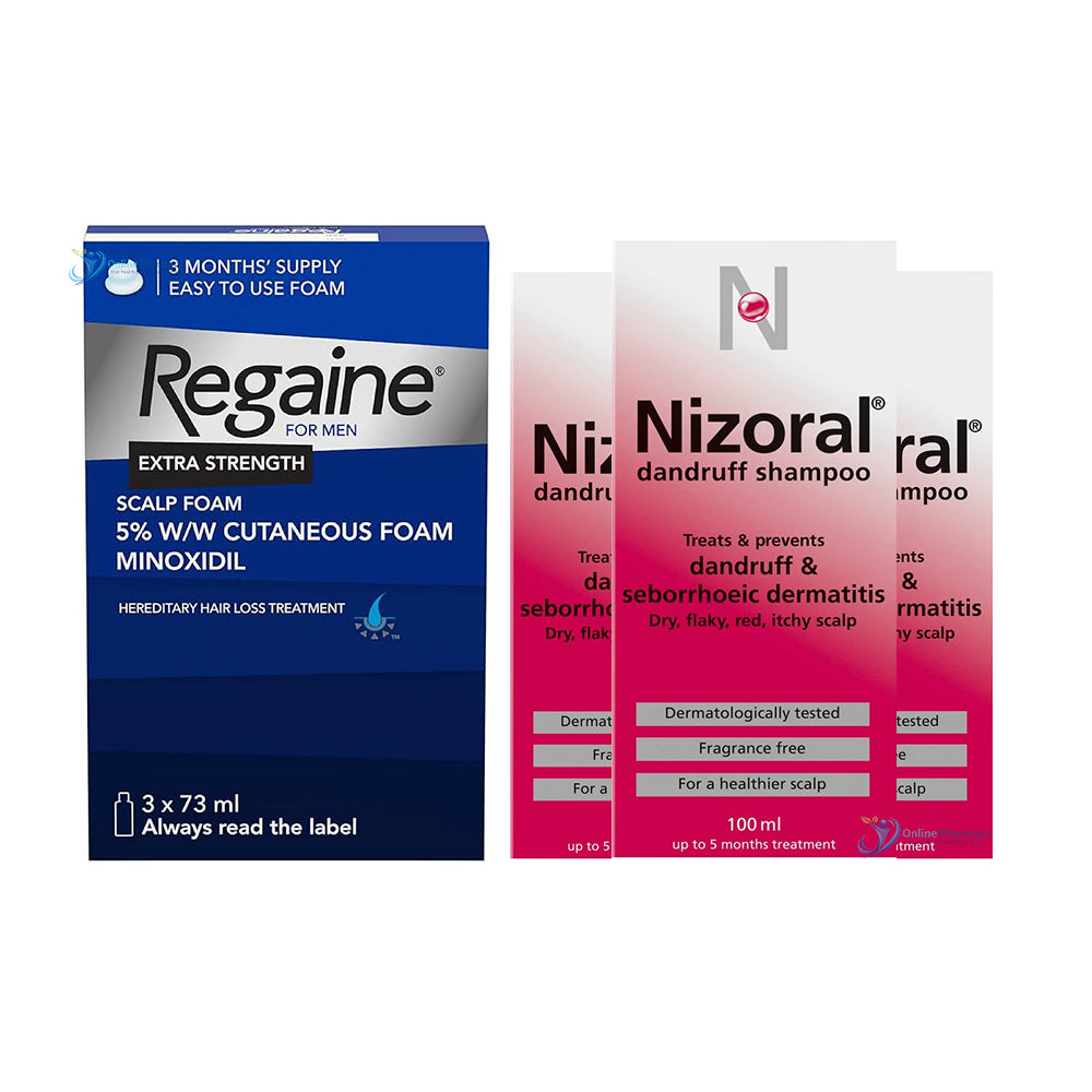 Regaine 5% Foam & Nizoral Shampoo (3 Months Supply)