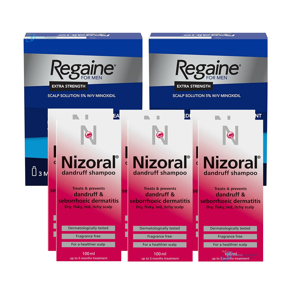 Regaine 5% Solution & Nizoral Shampoo ( 6 Months Supply)